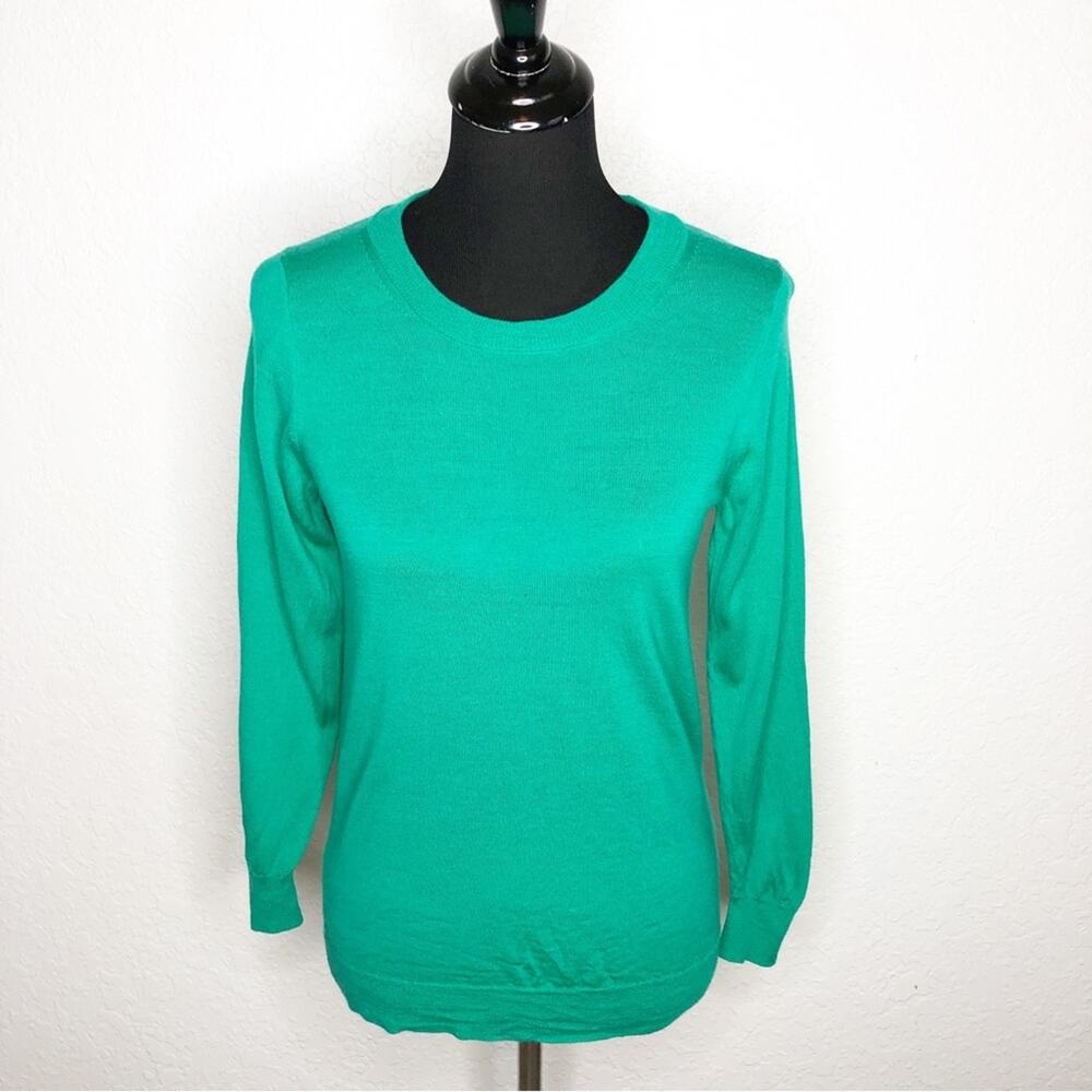 J Crew green‎ wool lightweight sweater size Medium